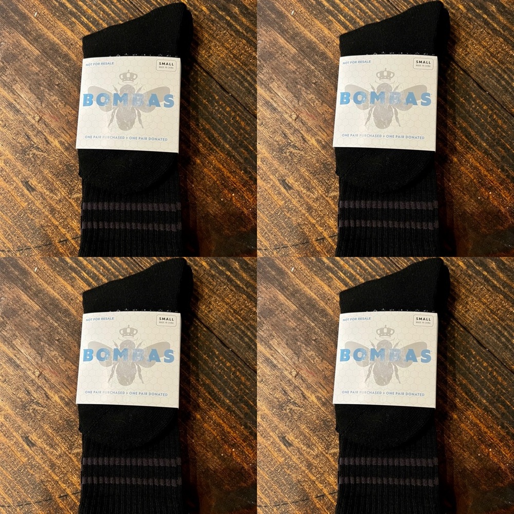 NWT 4 Bombas Crew Socks small